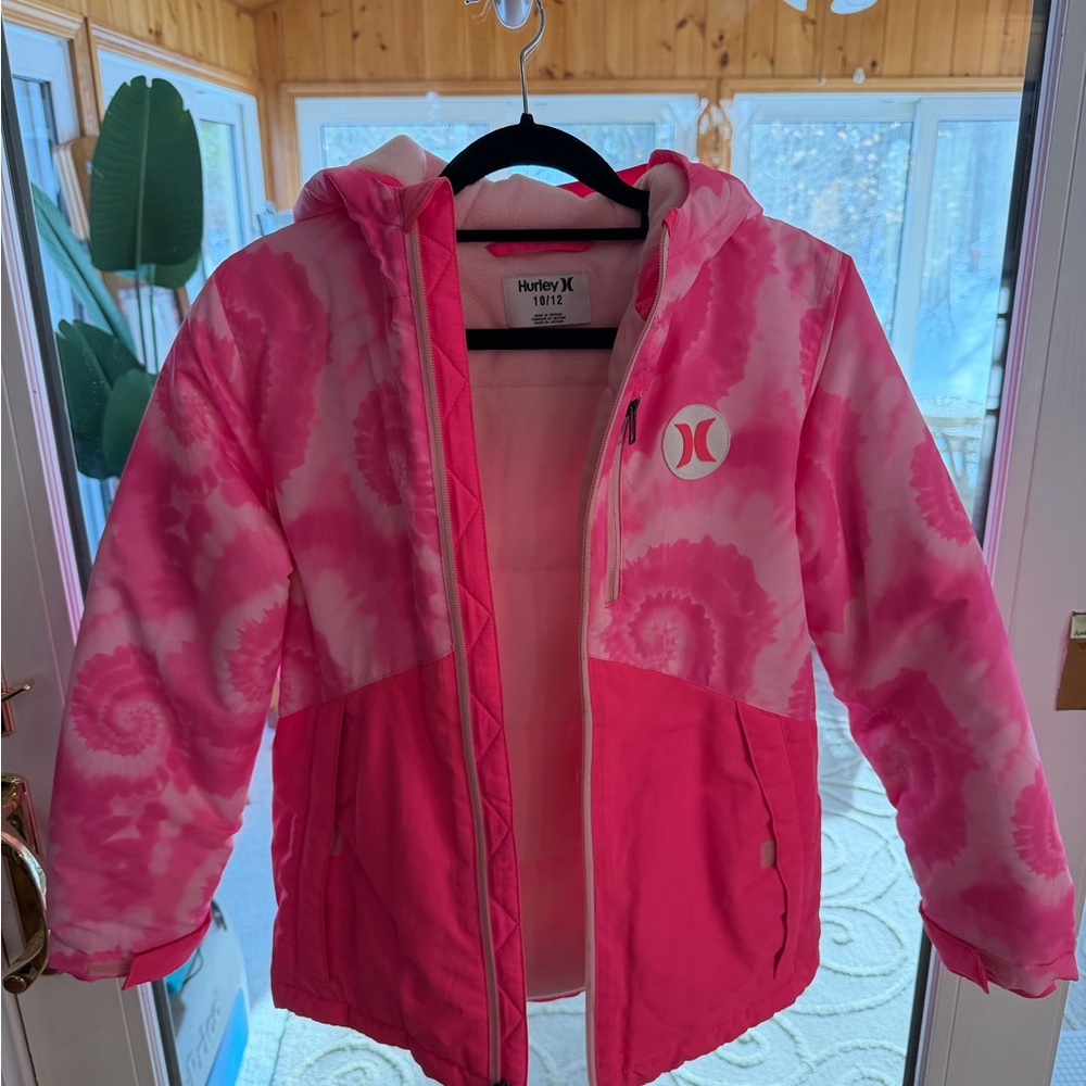 Hurley Kids Pink Tie-Dye Ski Snowboard Jacket Coat